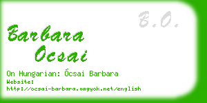 barbara ocsai business card