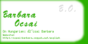 barbara ocsai business card